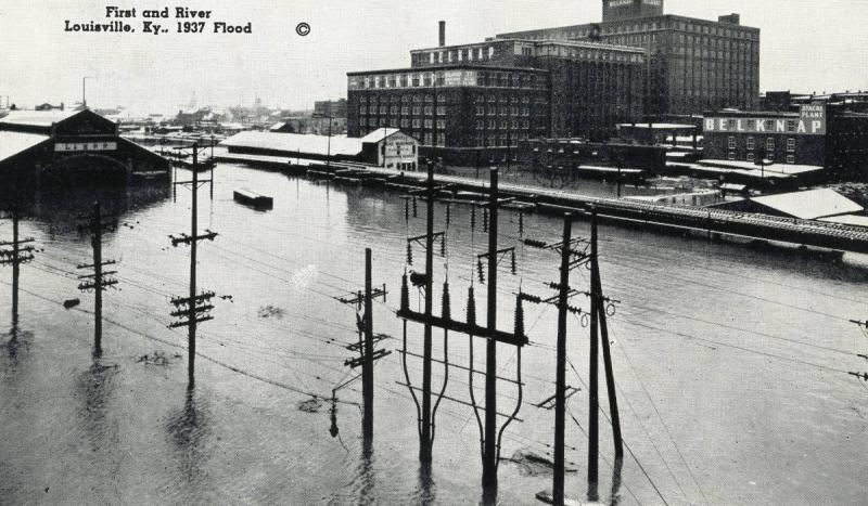 KY - Louisville. 1937 Flood. First and River