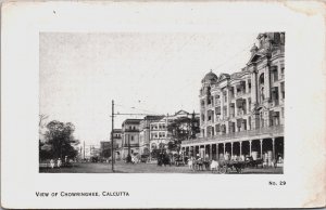 India View of Chowringhee Calcutta Vintage Postcard C067