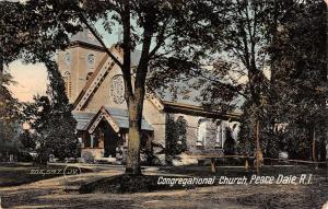 Peace Dale Rhode Island Congregational Church Forest Antique Postcard K15003 