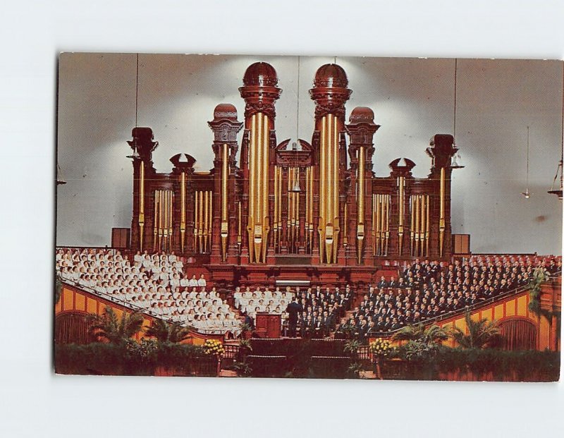 Postcard Interior Of Mormon Tabernacle, Temple Square, Salt Lake City, Utah