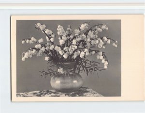 Postcard Greeting Card with Flowers Vase Picture