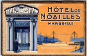 x3 LOT c1930s Marseille, France Luggage Label Hotel de Noailles Art Deco 5D