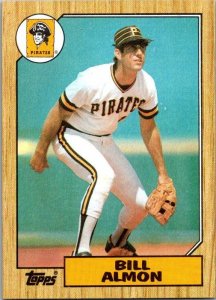 1987 Topps Baseball Card Bill Almon Pittsburgh Pirates sk3455
