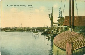 Beverly, MA Beverly Harbor 1924 Postcard to GG Wilkins, Milford NH