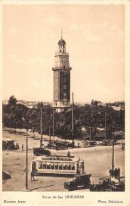 uk33458 torro de los ingleses  buenos aires real photo argentina tramway tram