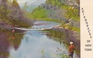 Fishing In A Quiet Stream Adirondacks Mountain New York