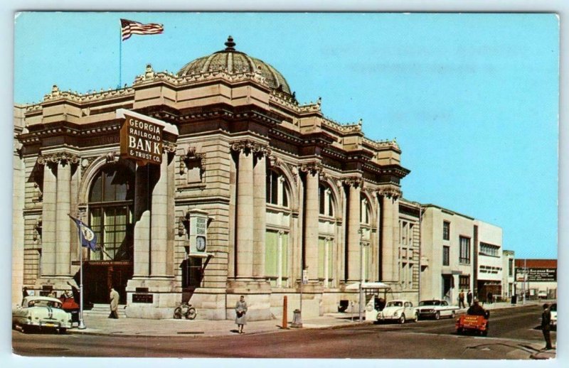 AUGUSTA, GA ~ Broad Street Scene GEORGIA RAILROAD BANK & TRUST c1960s  Postcard 