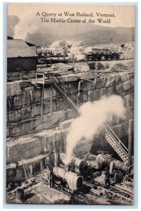 c1910 Marble Center World Quarry West Rutland Vermont Vintage Antique Postcard