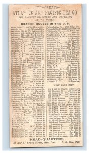 1880s A&P Teac & Coffee Co. List Of Branch House Cute Children Lot Of 2 F137