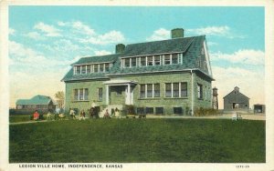 Kansas Independence Legion Ville Home Teich Children family Postcard 22-3701