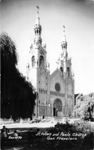 San Francisco California 1930s RPPC Real Photo Postcard St Peters & Pauls Church