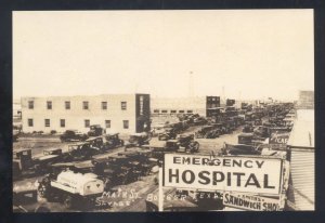 REAL PHOTO BORGER TEXS DOWNTOWN STREET SCENE HOSPITAL 1926 [PSTCARD CPY