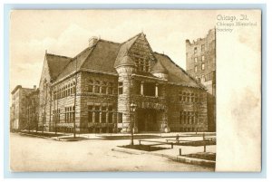 c1905 Chicago Historical Society Building Chicago Illinois IL Glitter Postcard