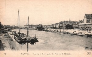 Vintage Postcard Vue Sur La Loire Prise Du Pont De La Rolonde Nantes France