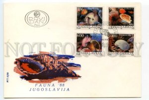 490902 Yugoslavia 1988 Fauna sea snails Shells OLD FDC Cover