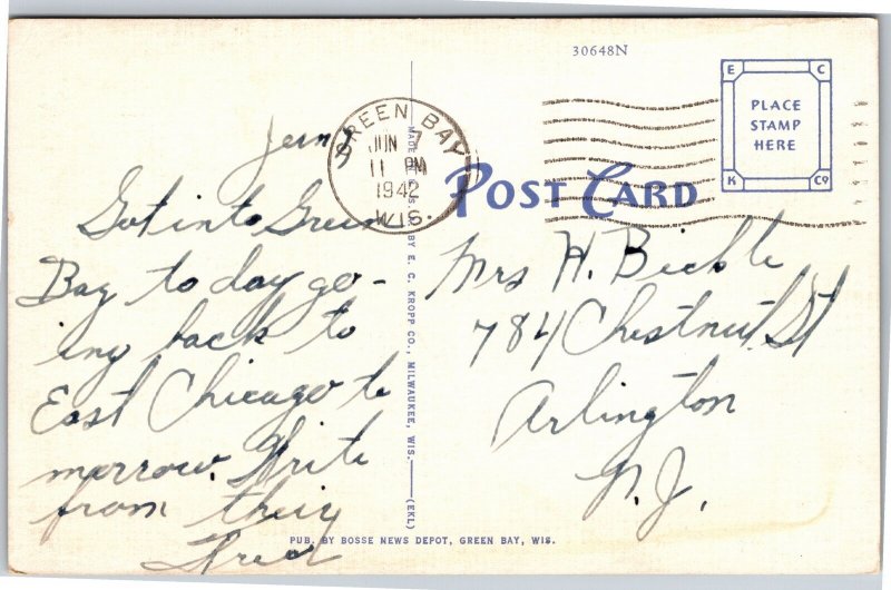 Postcard WI Green Bay Bairds Creek Little Switzerland