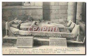 Old Postcard Fontevrault M and L Abbey of XI century tombs of Henry II Planta...