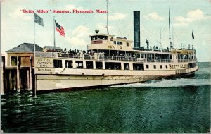 Vtg Steamer Betty Alden Nantasket Beach Steamship Co. Plymouth MA 1910s Postcard