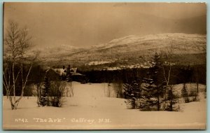 RPPC Winter Scene The Ark Jaffrey New Hampshire NH UNP Blank Back Postcard F16