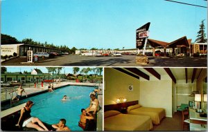 Vtg 1960s Brookside Motel Ellsworth Maine ME Chrome Postcard