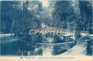 Postcard Old Bordeaux Public Garden Bridge metal on the River