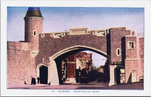 Canada Quebec St. John Gate Vintage Postcard C125