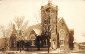 H1/ Baldwin Kansas RPPC Postcard c1910 M.E. Church Building