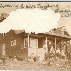 ID'd 1907 Los Angeles, CA House RPPC Home of Frank Loughead Real Photo Cali A70