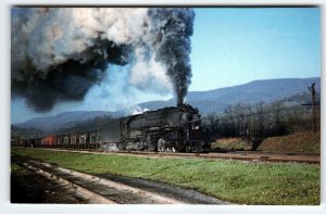 Railroad Postcard Locomotive Steam Train 7606 Baltimore & Ohio Railway Chrome