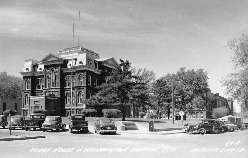 Webster City Iowa Court House Real Photo Vintage Postcard JE228399