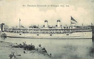 Vintage Lithographed Postcard Steamer Theodore Roosevelt ...