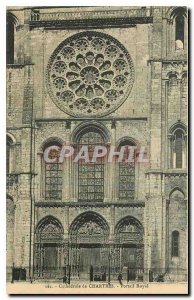 CARTE Postale Old Cathedral of Chartres Royal Portal