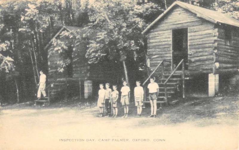 Oxford Connecticut Camp Palmer Inspection Day Antique Postcard K85964