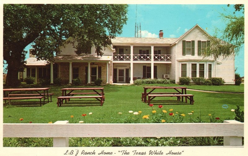 Vintage Postcard LBJ Ranch White House Stonewall Texas TX Pub Burrell Co.