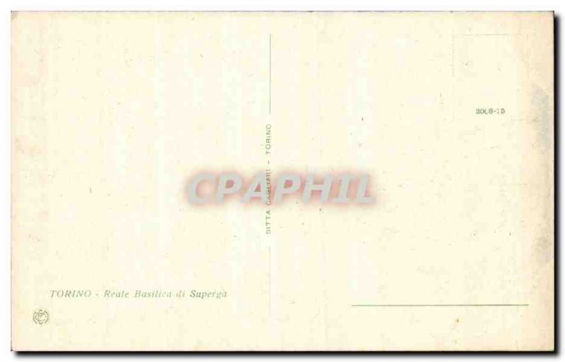 Italy Torino Old Postcard Reale Basilica di Superga