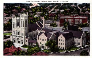 Fort Worth, Texas - The First Methodist Church - in the 1940s