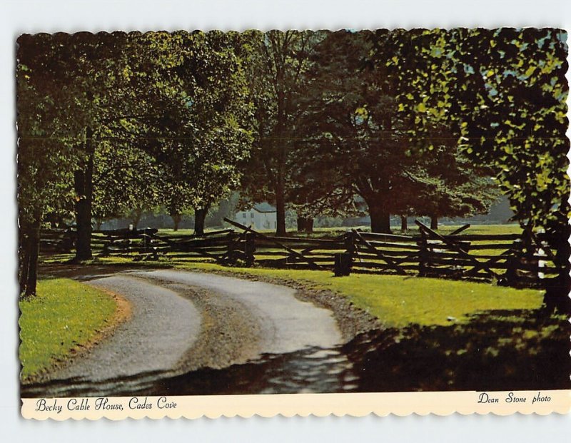 Postcard Becky Cable House, Cades Cove, Townsend, Tennessee