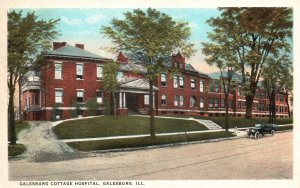 Vintage Postcard Galesburg Cottage Hospital Building Landmark Galesburg Illinois