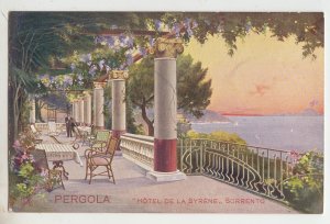 P2728 vintage postcard pergola, hotel de la syrene, sorrento italy