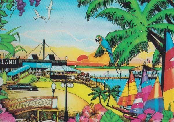 Fagers Island Parrott Ocean City Maryland Beer Theme Park American 80s Postcard