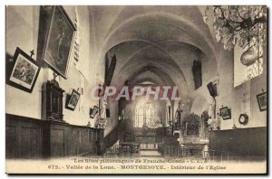 Old Postcard Valle de la Loue Montgesove Interior of the Church
