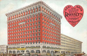 HART BROS NEW HOTEL ROSSLYN LOS ANGELES CALIFORNIA EXPO CANCEL POSTCARD 1913