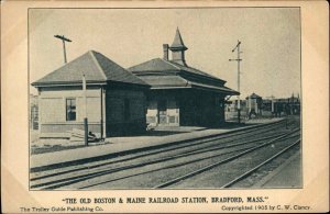 Bradford MA Old B&M RR Train Station Depot c1905 Postcard