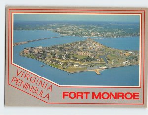 Postcard Fort Monroe, Virginia Peninsula, Hampton, Virginia