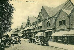 Postcard Early View of  Model Ts in front of Casino in Newport, RI.    N2