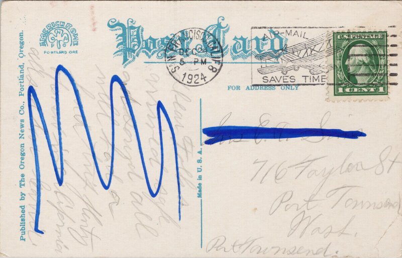 Hotel Umpqua Roseburg OR Oregon c1924 Postcard G84 