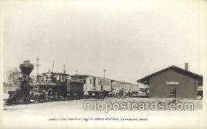 Real photo - Creek station, Dearborn, MI, Michigan, USA Train Railroad Statio...