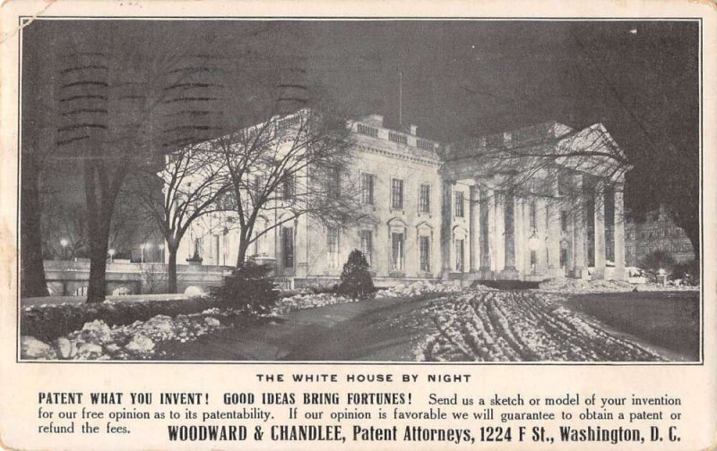 Washington DC White House at Night Patent Lawyer Attorney Ad Vintage PC AA27840