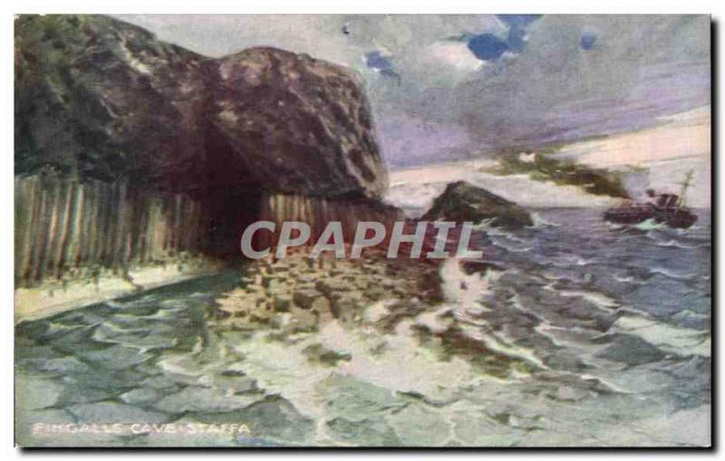 Postcard Ancient Ireland Fingalls Cave Staffa Boat