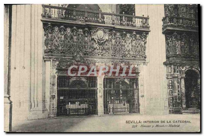 Old Postcard Sevilla Interior Catedral De L